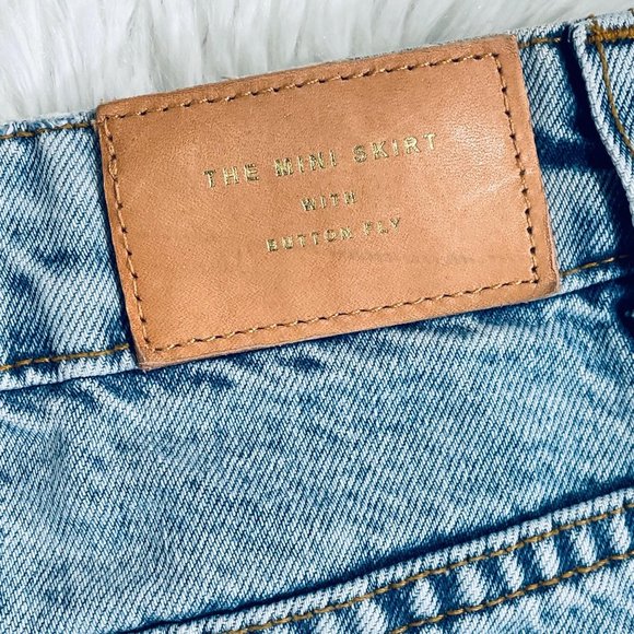 Zara Light Blue Denim Jean Mini Skirt Small - Picture 5 of 9